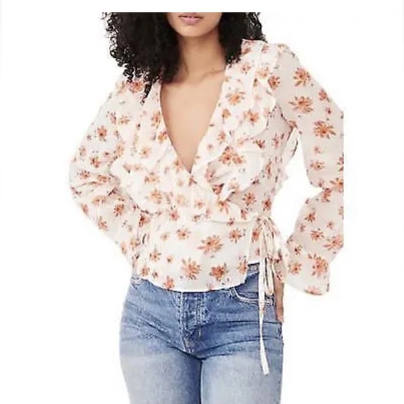 The Amanda wrap top from Free People comes alive in floral-inspired cotton SizeM - Picture 1 of 12